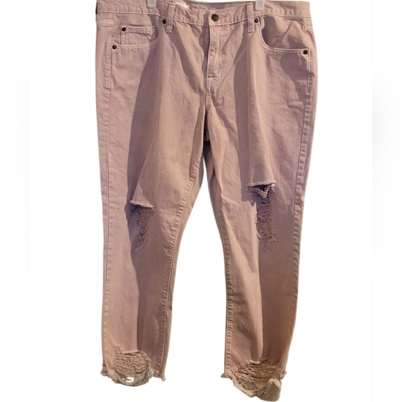 Mossimo Supply Co. Pink Distressed Women Jeans - Picture 2 of 4